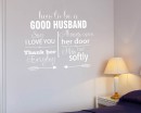 How To Be A Good Husband Quotes Wall Art Stickers